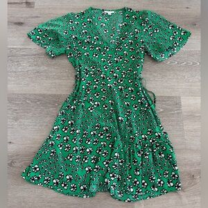 Topshop Green Floral Dress